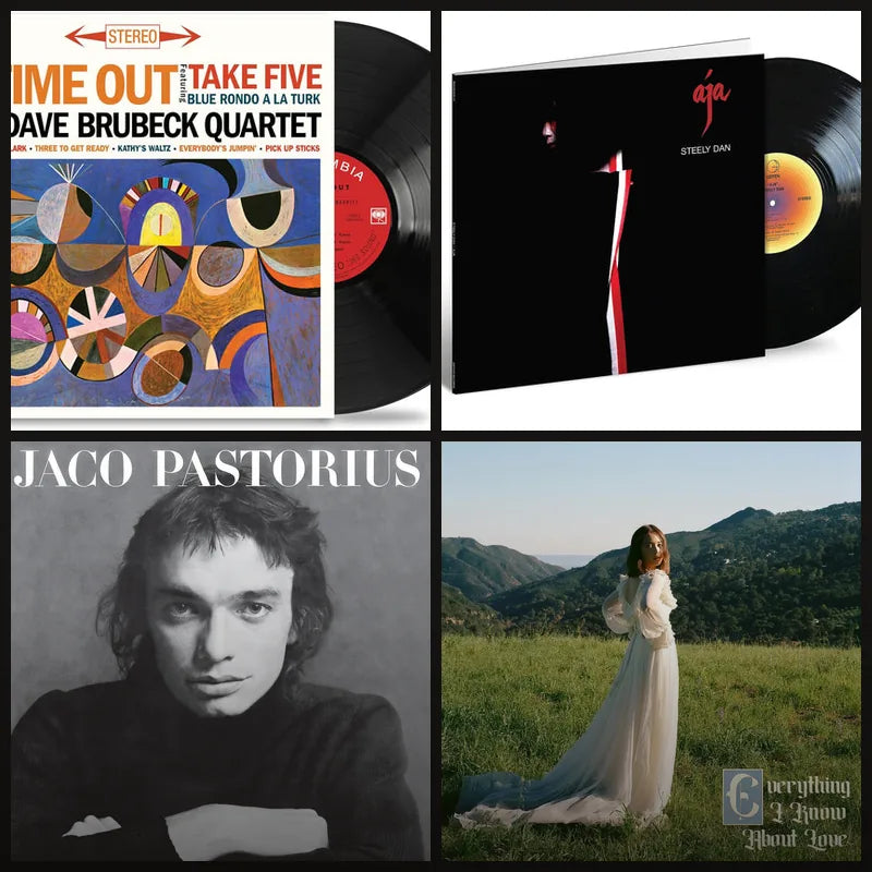 Jazz, soul and R&B vinyl records – Dave Brubeck, Steely Dan, Jaco Pastorius, Laufey