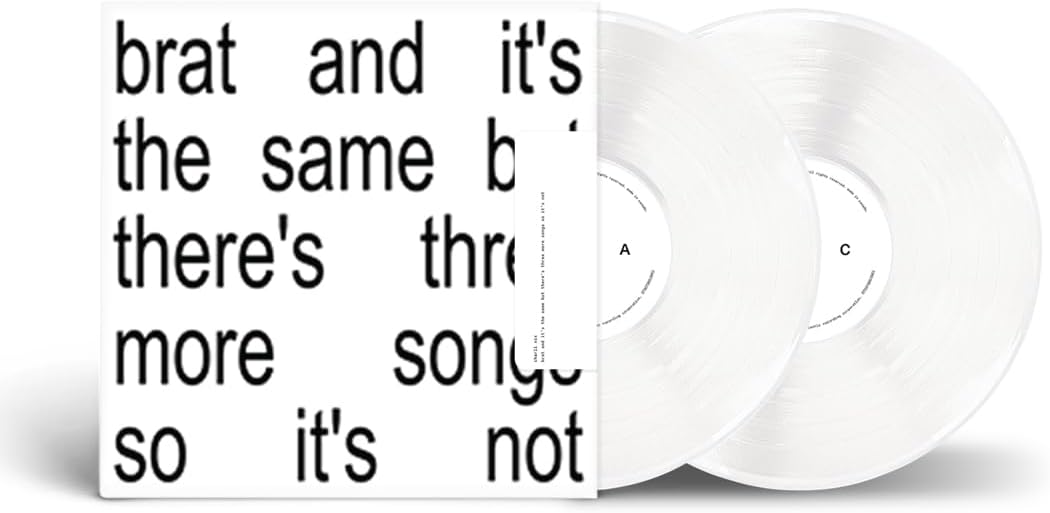 Charli XCX - brat and it's the same but there's three more songs so it's not (Deluxe) [White Vinyl 2LP] – album cover