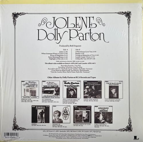 Dolly Parton - Jolene [Black Vinyl LP] – product photo 2