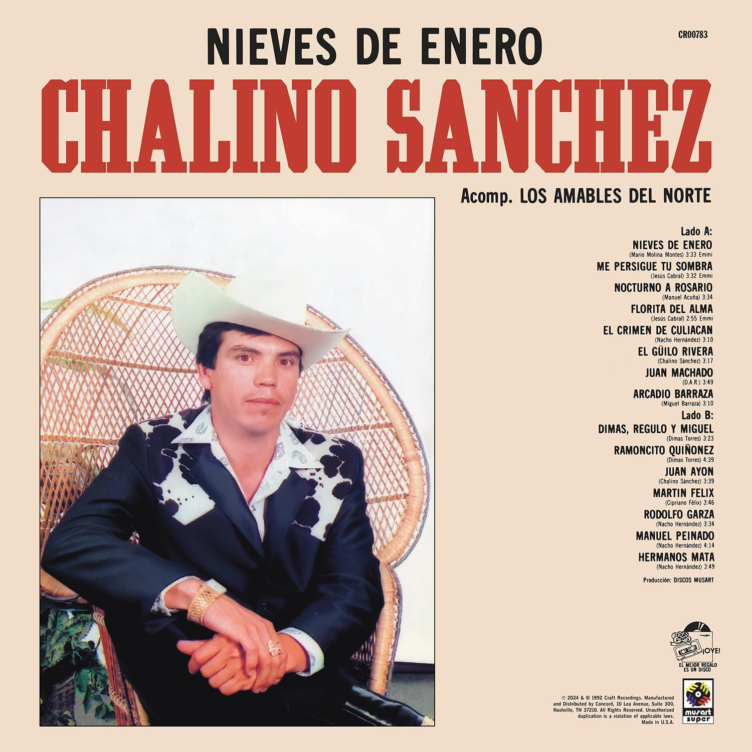 Chalino Sánchez - Nieves de Enero [LP]