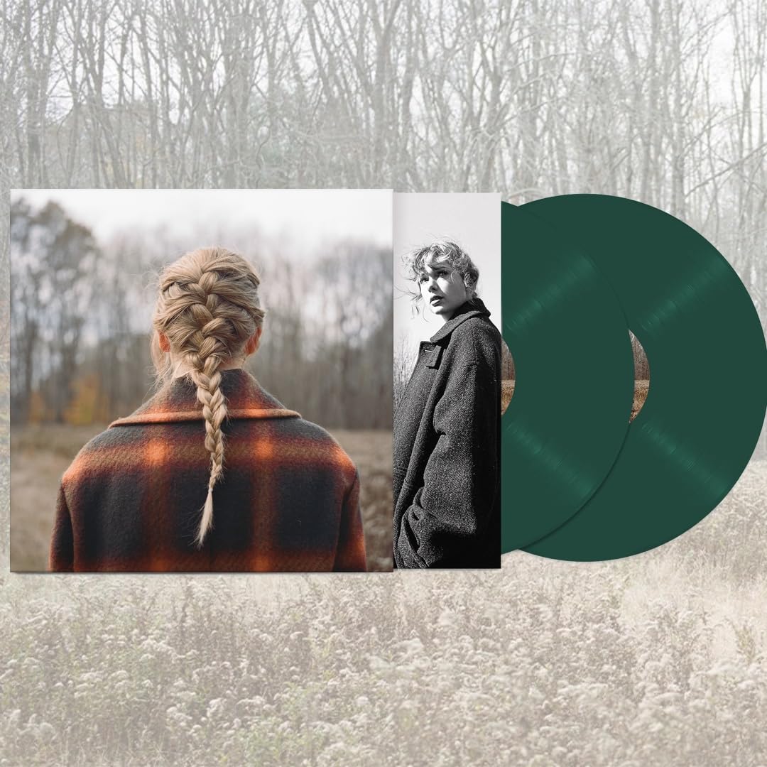 Taylor Swift evermore Deluxe Edition Transparent Green Vinyl 2LP Record Cover