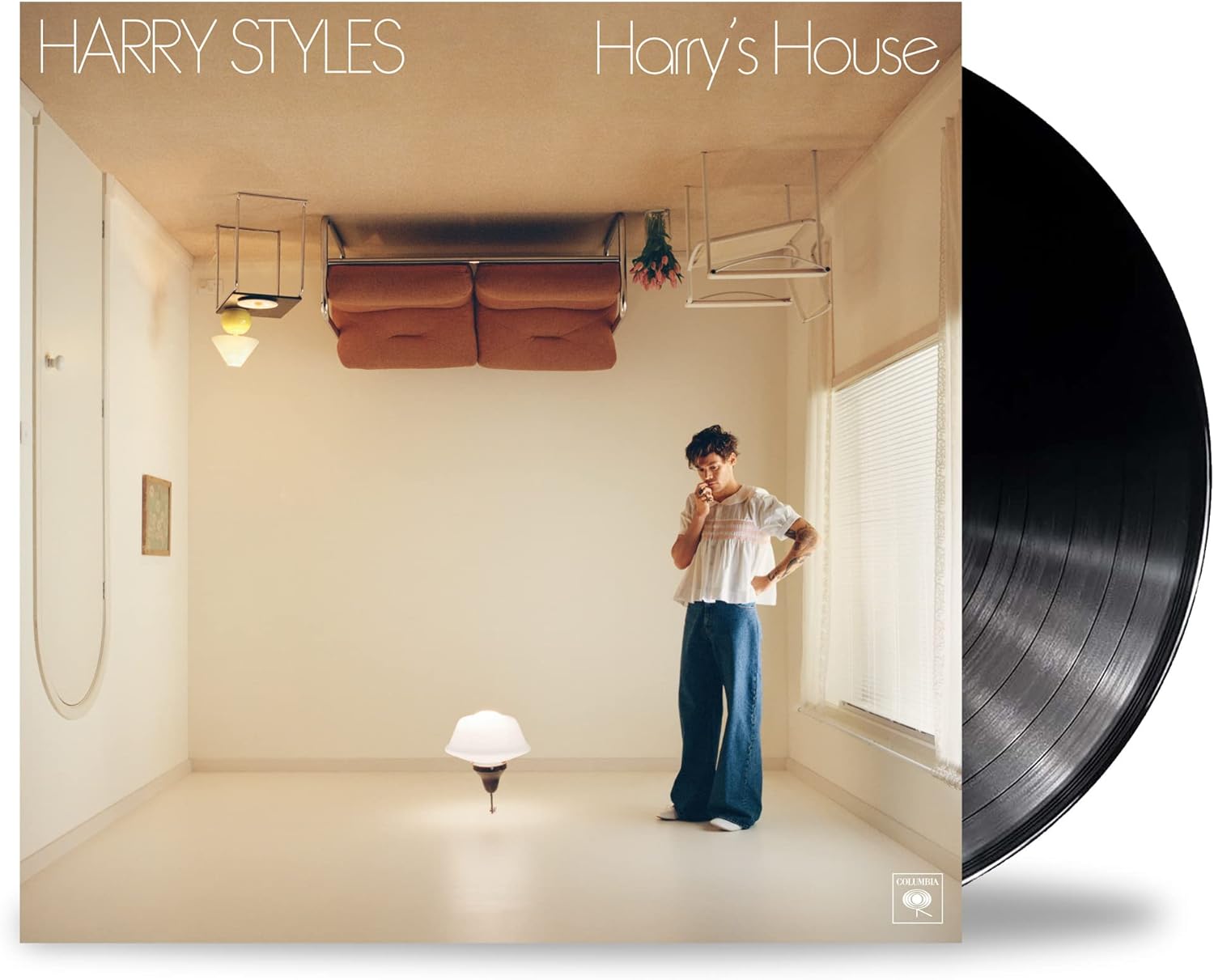 Harry Styles Harry's House 180g Black Vinyl Record Album Cover with Postcard