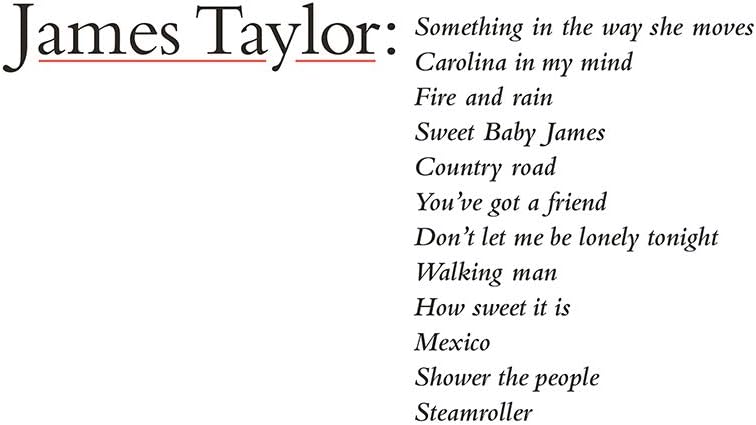 James Taylor's Greatest Hits 2019 Remaster Vinyl Record Album Cover