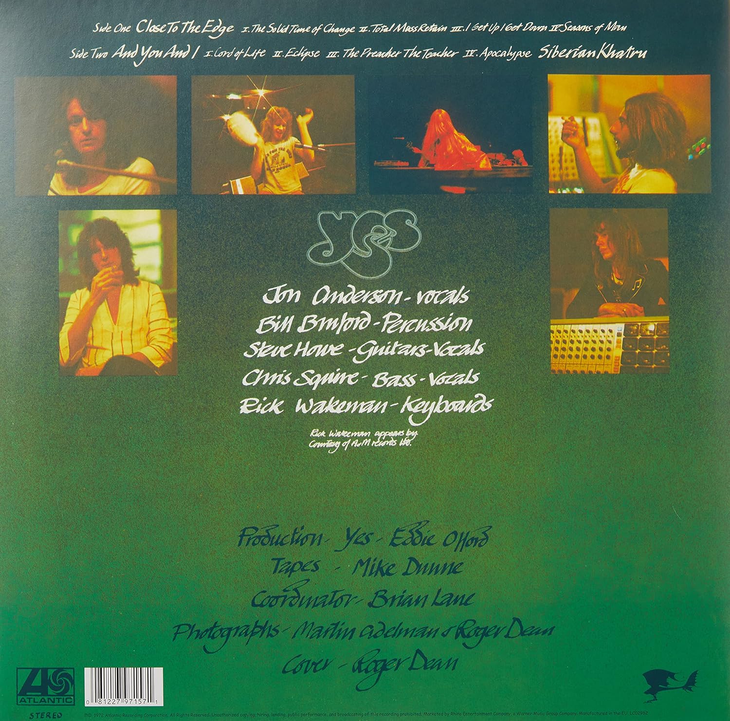 Yes Close to the Edge 180g Black Vinyl Record Album Cover with Textured Gatefold_1